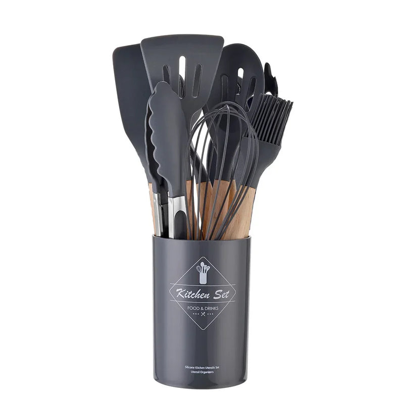 Utensílios de Cozinha de Silicone (KIT 12 UNIDADES)